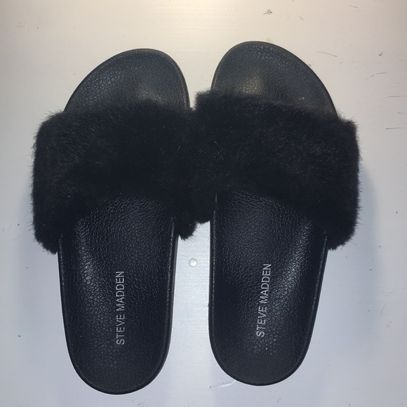 steve madden furry slides